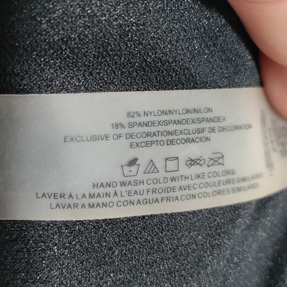 Raisins Curve Plus Size Swimsuit Womens 24W Black Off Shoulder Lace Up Rose Gold - Picture 8 of 13